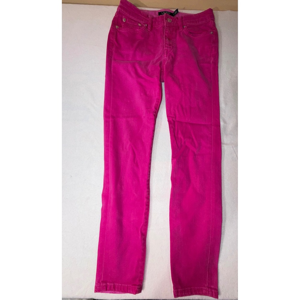 Lauren Ralph Lauren Premier Skinny Cropped Jeans Women's Size 2P Pink Denim